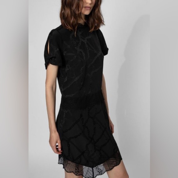 Zadig & Voltaire Roberts Jac Chain Dress- Black - Picture 2 of 6